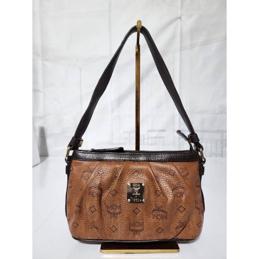 Authentic MCM Visetos Leather Pochette Chocolate/Brown - Picture 14 of 15